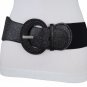 Women Sparkling Elastic Hip High Waist Fashion Belt Black Shiny Glitter M L XL