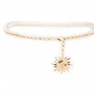 Women Gold Metal Chain Links Skinny Waisted Belt Sun Charm Buckle Plus M L XL