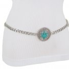 Women Sexy Belt Hip Waist Silver Metal Chain Marijuana Pot Grass Charm XS S M