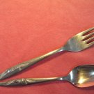 ONEIDA LTD OHS 16 OHS16 PLACE FORK & TEASPOON STANHOME STAINLESS FLATWARE SILVERWARE