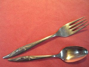 ONEIDA LTD OHS 16 OHS16 PLACE FORK & TEASPOON STANHOME STAINLESS FLATWARE SILVERWARE