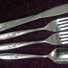 ONEIDA LTD WM A ROGERS SWEET BRIAR SPOON KNIFE & 2 FORKS STAINLESS FLATWARE SILVERWARE