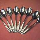 INTERNATIONAL FESTIVE BOUQUET 8 TEASPOONS STAINLESS FLATWARE SILVERWARE