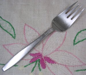 NATIONAL RAFFIA SALAD FORK CUSTOM FORGED STAINLESS FLATWARE SILVERWARE