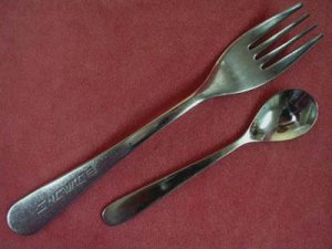 EL AL AIRLINES 60-70's 2pc AVIATION STAINLESS FLATWARE SILVERWARE