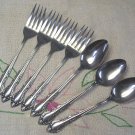 CONTINENTAL CSS 27 CSS27 3 TEASPOONS,4 SALAD FORKS STAINLESS FLATWARE SILVERWARE