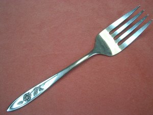 ONEIDA MY ROSE SERVING FORK COMMUNITY STAINLESS FLATWARE SILVERWARE