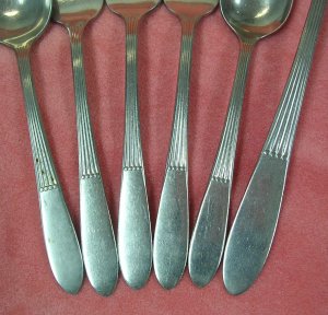 ONEIDA LTD WM A ROGERS SURF MAID 3 FORKS & 3 SPOONS STAINLESS FLATWARE SILVERWARE