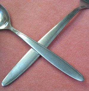 AMEFA AFS 18 AFS18 SMALL SPOON & PLACE FORK STAINLESS FLATWARE SILVERWARE