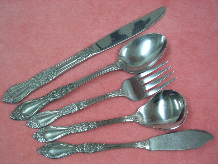 ONEIDA CAROLINA BANBURY 5pc NORTHLAND STAINLESS FLATWARE SILVERWARE