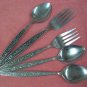 STANLEY ROBERTS CROWN JOELLE CASTILE 2 FORKS &3 TEASPOONS STAINLESS FLATWARE SILVERWARE