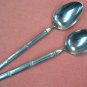 STANLEY ROBERTS CROWN BAMBU 2 SPOONS STAINLESS FLATWARE SILVERWARE