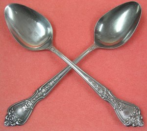 MSI MERCHANDISE SERVICE INC NORMANDY 2 SERVING SPOONS STAINLESS FLATWARE SILVERWARE