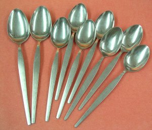 STANLEY ROBERTS CROWN SRB 20 SRB20 9 SPOONS STAINLESS FLATWARE SILVERWARE