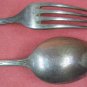 HML HMU 2pc SERVING SPOON & FORK FLATWARE SILVERWARE SILVERPLATE