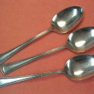 ONEIDA 1881 ROGERS BEADED ARTISTRY BELFORD NEEDLEPOINT 3SERVING SPOONS STAINLESS FLATWARE SILVERWARE