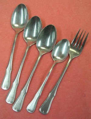 EKCO SOMMERVILLE 5pc ETERNA STAINLESS STEEL FLATWARE SILVERWARE