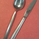 EKCO ATWOOD SERVING SPOON & PLACE KNIFE ETERNA STAINLESS STEEL FLATWARE SILVERWARE