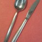 EKCO ATWOOD SERVING SPOON & PLACE KNIFE ETERNA STAINLESS STEEL FLATWARE SILVERWARE
