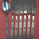 UTICA CUTLERY CO UTI 49 UTI49 PLACE SPOON &6 KNIVES STAINLESS FLATWARE SILVERWARE