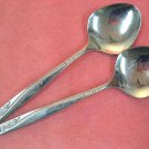 INTERNATIONAL BARONESS 2 SUGAR SPOONS Wm ROGERS DELUXE STAINLESS FLATWARE SILVERWARE
