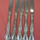 ONEIDA ROGERS HUNTINGTON ENGLISH GARDEN KINGS & QUEENS 5 PLACE KNIVES STAINLESS FLATWARE SILVERWARE