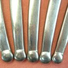 HANFORD FORGE HF LTD 5 KNIVES UNKNOWN PATTERN MASSIVE KNOBBY STAINLESS FLATWARE SILVERWARE