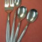 ONEIDA SAND DUNE SERVING FORK 2 SUGAR & ICED DRINK SPOONS STAINLESS FLATWARE SILVERWARE