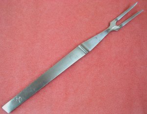 CHRYSLER SMALL SERVING FORK ITALY STAINLESS FLATWARE SILVERWARE