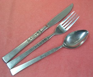 EKCO CANTINA 3pc ETERNA STAINLESS STEEL FLATWARE SILVERWARE