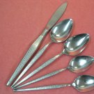 ONEIDA SHADOW WEAVE 4 SPOONS & KNIFE WEST BEND STAINLESS FLATWARE SILVERWARE