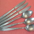EKCO MARY JANE 3 PLACE KNIVES &3 PLACE SPOONS ETERNA STAINLESS STEEL FLATWARE SILVERWARE EKCO MARY JANE 3 PLACE KNIVES &3 PLACE SPOONS ETERNA STAINLESS STEEL FLATWARE SILVERWARE