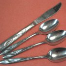 INTERNATIONAL AMERICANA STAR KNIFE &3 TEASPOONS STAINLESS FLATWARE SILVERWARE