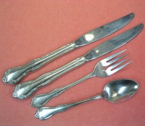 ONEIDA MANSFIELD BAR BERRY CRANFORD 5pc LTD WM ROGERS GLOSSY STAINLESS FLATWARE SILVERWARE