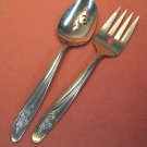 ONEIDA ROSEANNE ROSE PASTEL 2 SERVERS CUSTOM STAINLESS FLATWARE SILVERWARE