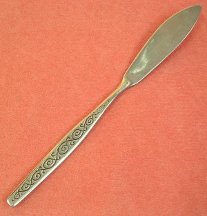 GORHAM SPANISH SCROLL FLAT HANDLE MASTER BUTTER STAINLESS FLATWARE SILVERWARE