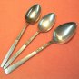 NATIONAL STAINLESS ROSE SERENADE 2+1 SPOONS FLATWARE SILVERWARE