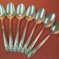 INTERNATIONAL HOLMES & EDWARDS ROMANCE 7 TEAPOONS 1952 SILVERPLATE FLATWARE SILVERWARE