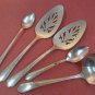 ONEIDA Wm A ROGERS MEADOWBROOK HEATHER LADLE 2 SERVERS 2 SPOONS FLATWARE SILVERWARE SILVERPLATE