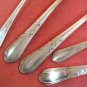 ONEIDA Wm A ROGERS MEADOWBROOK HEATHER LADLE 2 SERVERS 2 SPOONS FLATWARE SILVERWARE SILVERPLATE