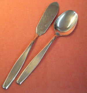 INTERNATIONAL AMERICAN CHARM SPREADER & TEASPOON STAINLESS FLATWARE SILVERWARE