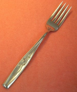 INTERNATIONAL RANDOM ROSE SALAD FORK LUXURY STAINLESS FLATWARE SILVERWARE