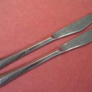 REED & BARTON CREST 2 KNIVES REBACRAFT STAINLESS FLATWARE SILVERWARE