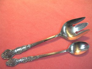 NATIONAL NANCY SPOON & SERVING FORK STAINLESS FLATWARE SILVERWARE