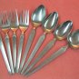 SRI STANLEY ROBERTS CORTINA 4 FORKS 3 PLACE & SERVING SPOONS STAINLESS FLATWARE SILVERWARE