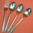 LEONARD SILVER MFG GADROON 3 PLACE SPOONS & FORK STAINLESS FLATWARE SILVERWARE