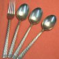 LEONARD SILVER MFG GADROON 3 PLACE SPOONS & FORK STAINLESS FLATWARE SILVERWARE