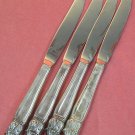 INTERNATIONAL HOLMES & EDWARDS DANISH PRINCESS 4 PLACE KNIVES 1938 SILVERPLATE FLATWARE SILVERWARE