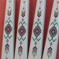 STUDIO NOVA 4 FORKS INDIAN DESIGN CREAM ROSE GREEN TAN BROWN STAINLESS FLATWARE SILVERWARE