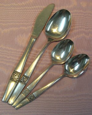 TOWLE TWS 59 TWS59 SERVING &2 TEASPOONS & KNIFE SCC HOLLAND STAINLESS FLATWARE SILVERWARE